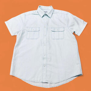 Old Navy Linen Blend Short Sleeve Sea Green Beach Vacation Men’s Shirt L
